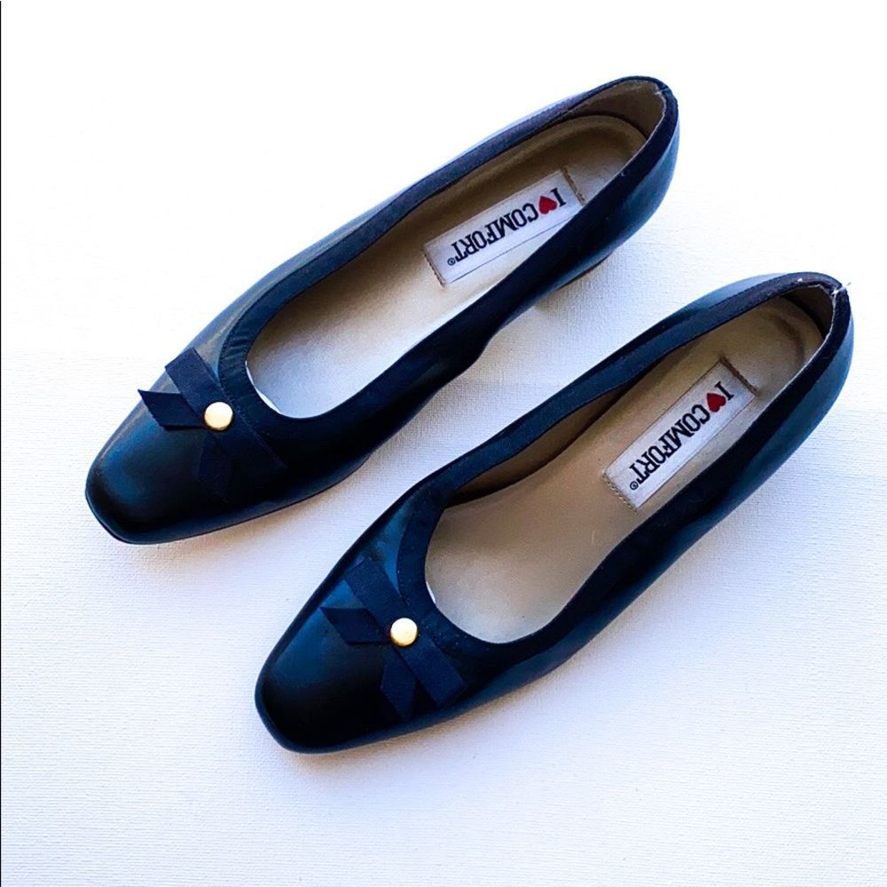I love comfort Black Leather heel